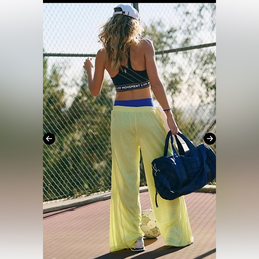FP Movement Overtime Mesh Pants - Sour Citrus Retail $78 NWOT - Picture 2 of 5